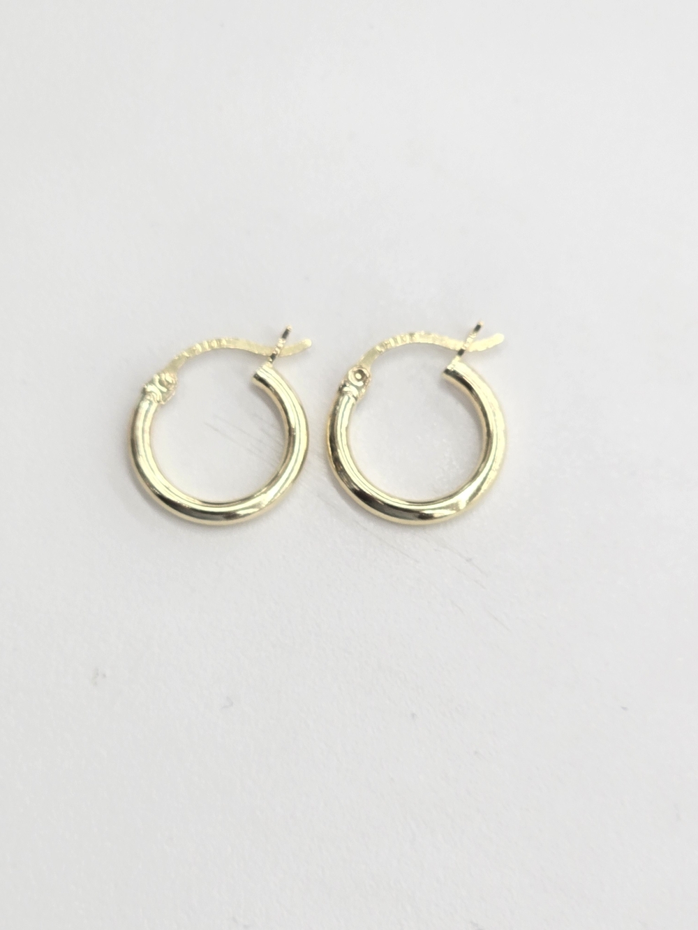 10kt Real Gold Tube Hoop Earring